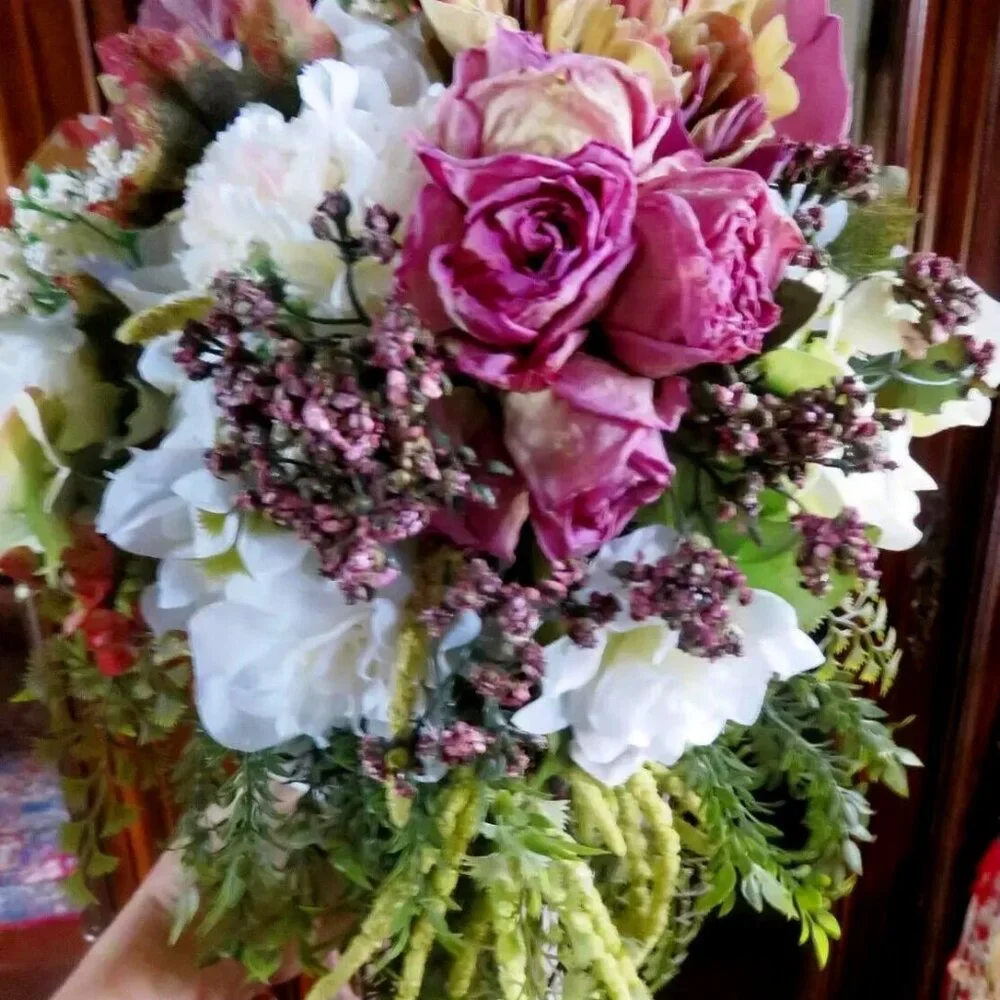 NWT ALEXANDRA'S ACCENTS Custom Designer Silk Floral Bouquet Bridal, Quinceanera